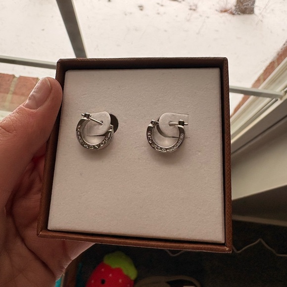 Coach Silver-Tone Hoop Earrings - Picture 2 of 3